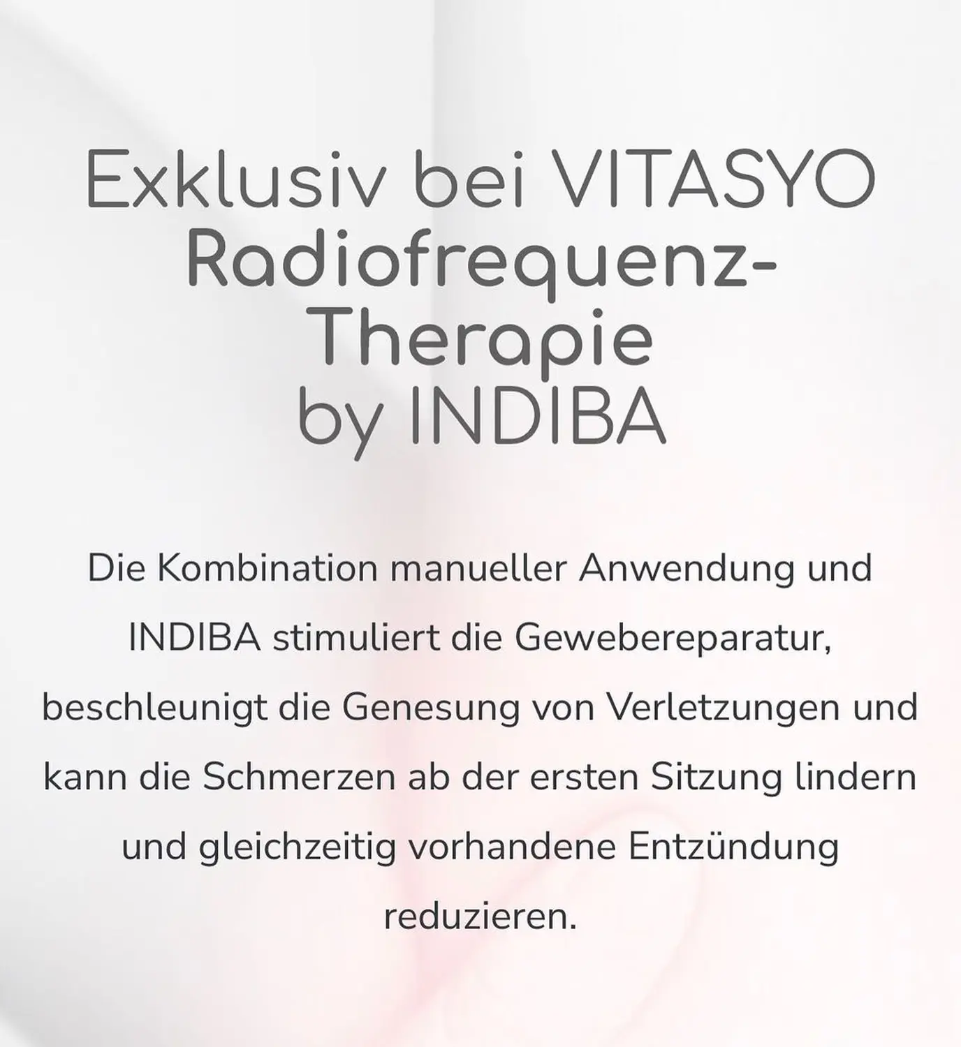 Indiba Radiowellen frequenz therapie flyer